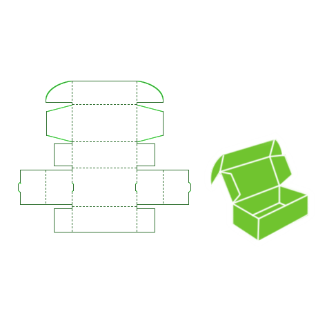 Rock end tray with locking cover blank