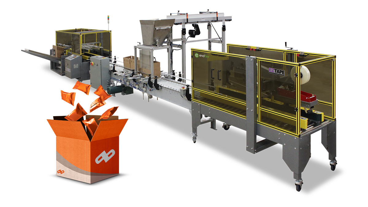 Counting and case filling machine