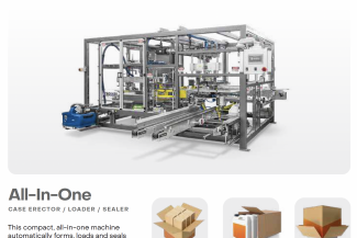 All in one case packaging machine with example product